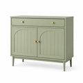 Sideboard aus Kiefernholz mit Schublade und Türen 80x100x35 cm Grün