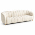 3-Sitzer Sofa Textil Holz Beige 220x90x75cm