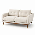 2-Sitzer Sofa Beige Stoff Massivholz 140 cm
