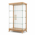 Vitrine aus Eichenholz und gehärtetem Glas 120x40x200cm