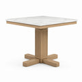 Quadratischer Esstisch aus Marmor und Eichenholz 80x80x75 cm