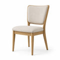 Esszimmerstuhl Eichenholz Leinen Beige 80cm
