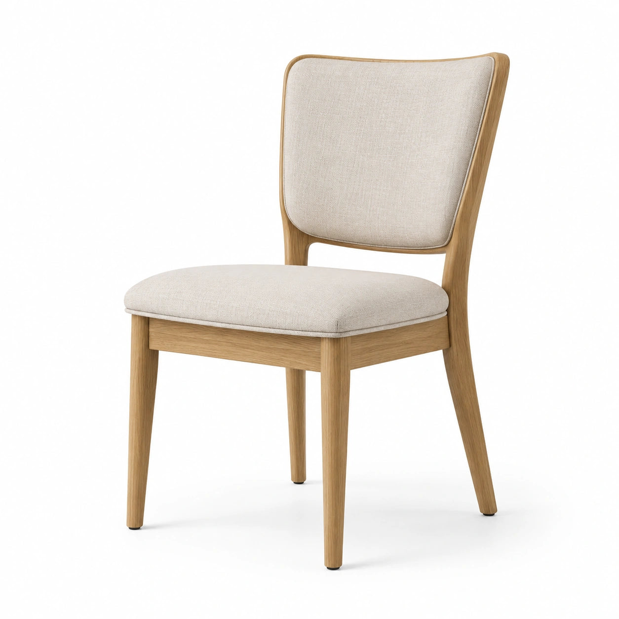 Esszimmerstuhl Eichenholz Leinen Beige 80cm