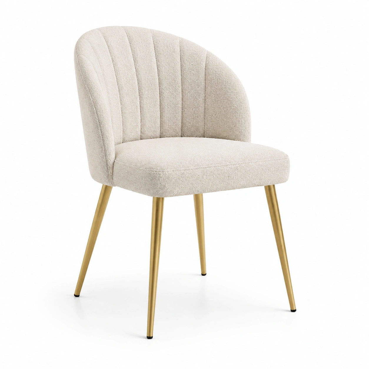 Esszimmerstuhl Polyestergewebe Beige mit Stahlbeinen