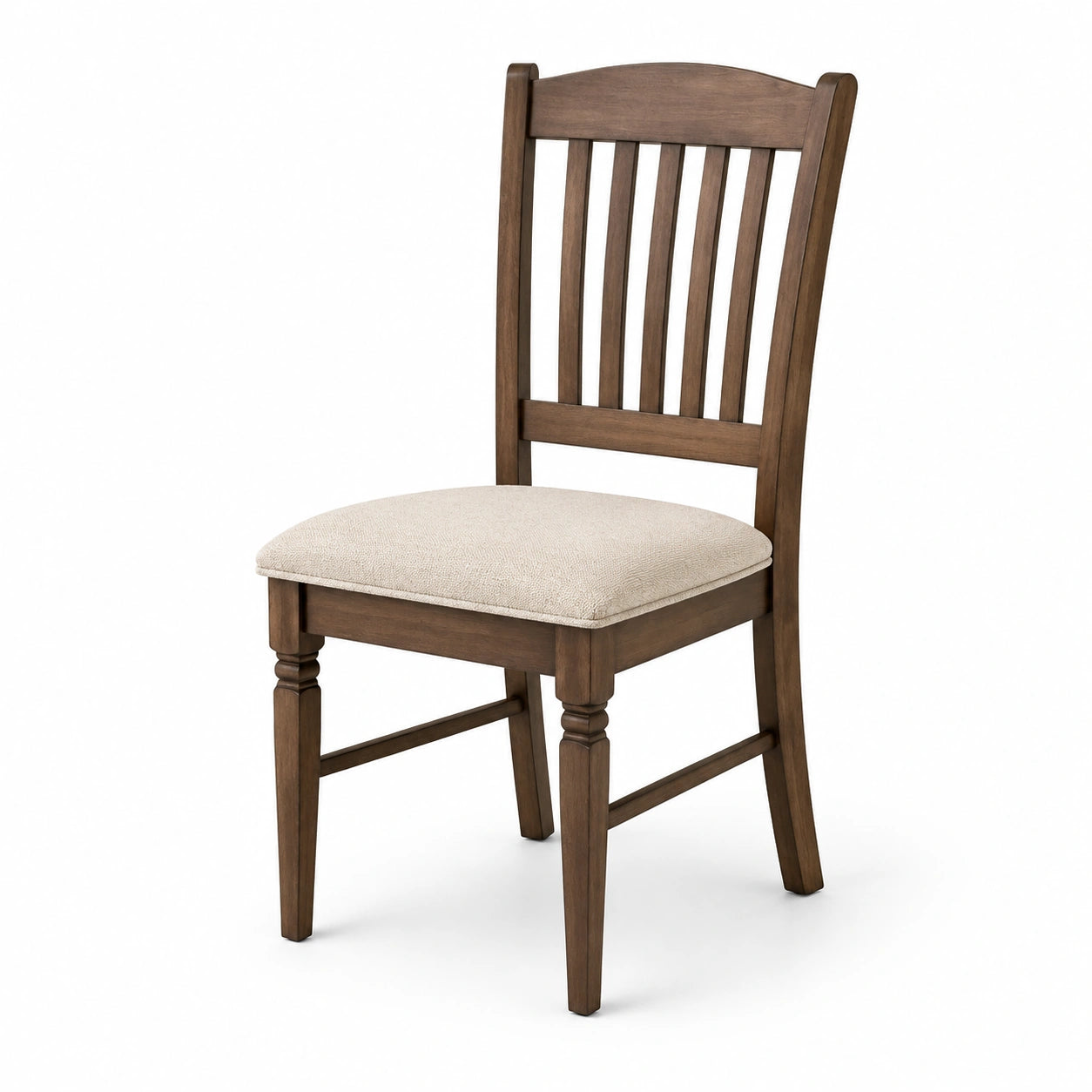 Holz Esszimmerstuhl mit gepolstertem Sitz Beige