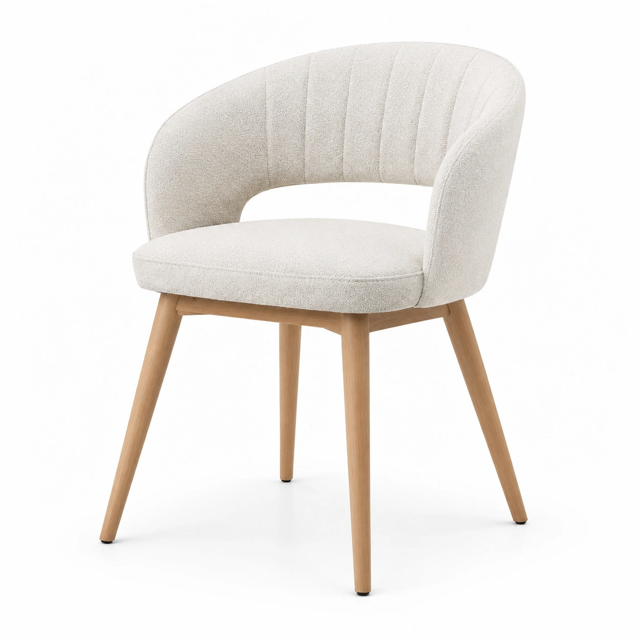 Esszimmerstuhl Beige Polyester Eichenholz