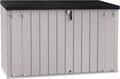 TOOMAX 3XL Stora Way Plus Gerätehaus, 2770 Liter 216 × 109 × 140 H cm, taupe/braun, Fahrradträger mit Dachträger, wasser- und UV-beständig