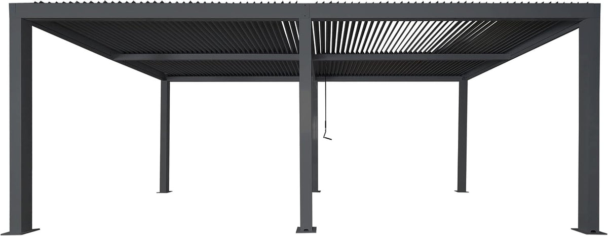PROREGAL Carports, HxBxT 220x583x301 cm, 11cm-Aluminium-Gestell, Regenrinne sturmfest, 3x6m, Anthrazit, Autoüberdachung Garage Unterstand