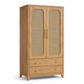 Kleiderschrank Eiche mit Rattan 80x180x50 cm