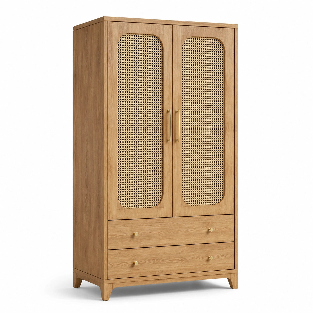 Kleiderschrank Eiche mit Rattan 80x180x50 cm