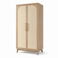 Massivholz-Kleiderschrank mit Rattantüren 80x40x180cm