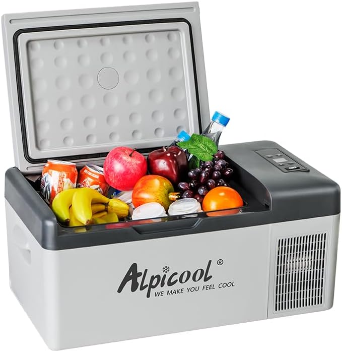 Kühlschrank Tragbare Gefrierbox Mini, Elektrische Kühlbox, Auto Kühlbo × 15 L Kühlbox Elektrisch -20℃ ~10℃ Kompressor Kühlbox, für Auto, LKW, Boot