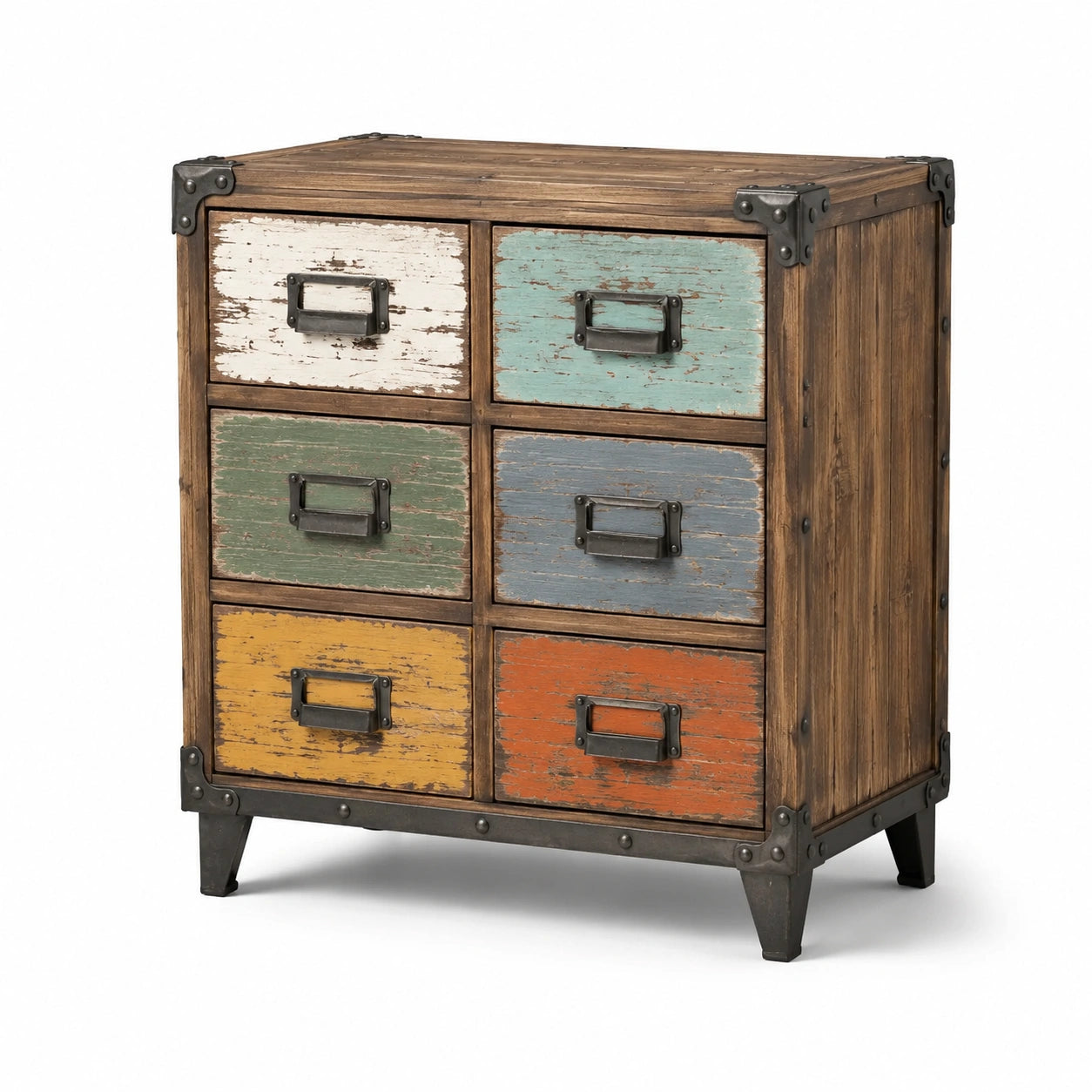 Vintage-Kommode aus Kiefernholz mit 6 Schubladen
