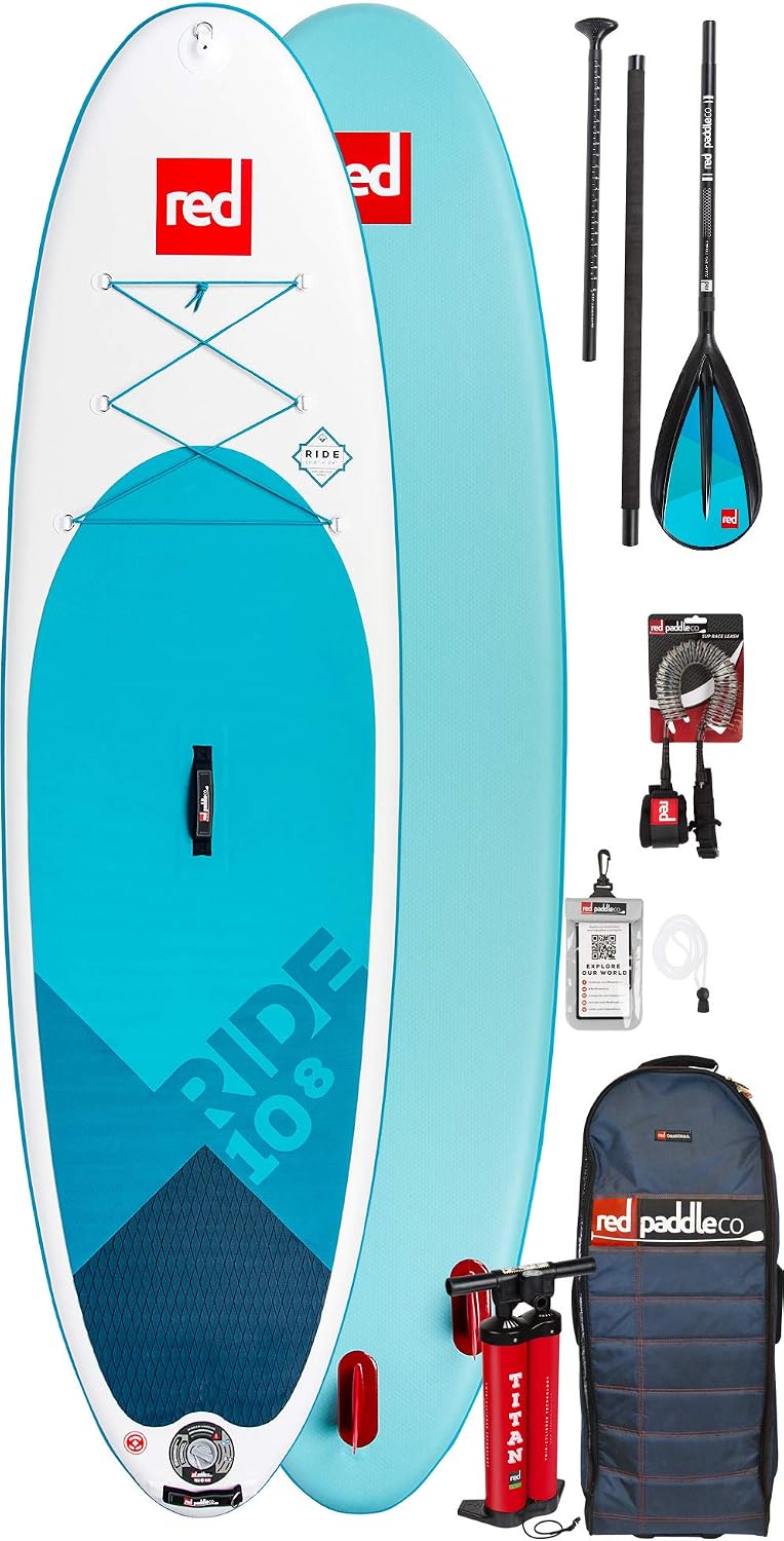 Red Paddle Co SUP-Board, SUP Stand Up Paddel Boarding Ride 10';8 Aufblasbares Stand Up Paddel Board Carbon 100 Paket - Unisex