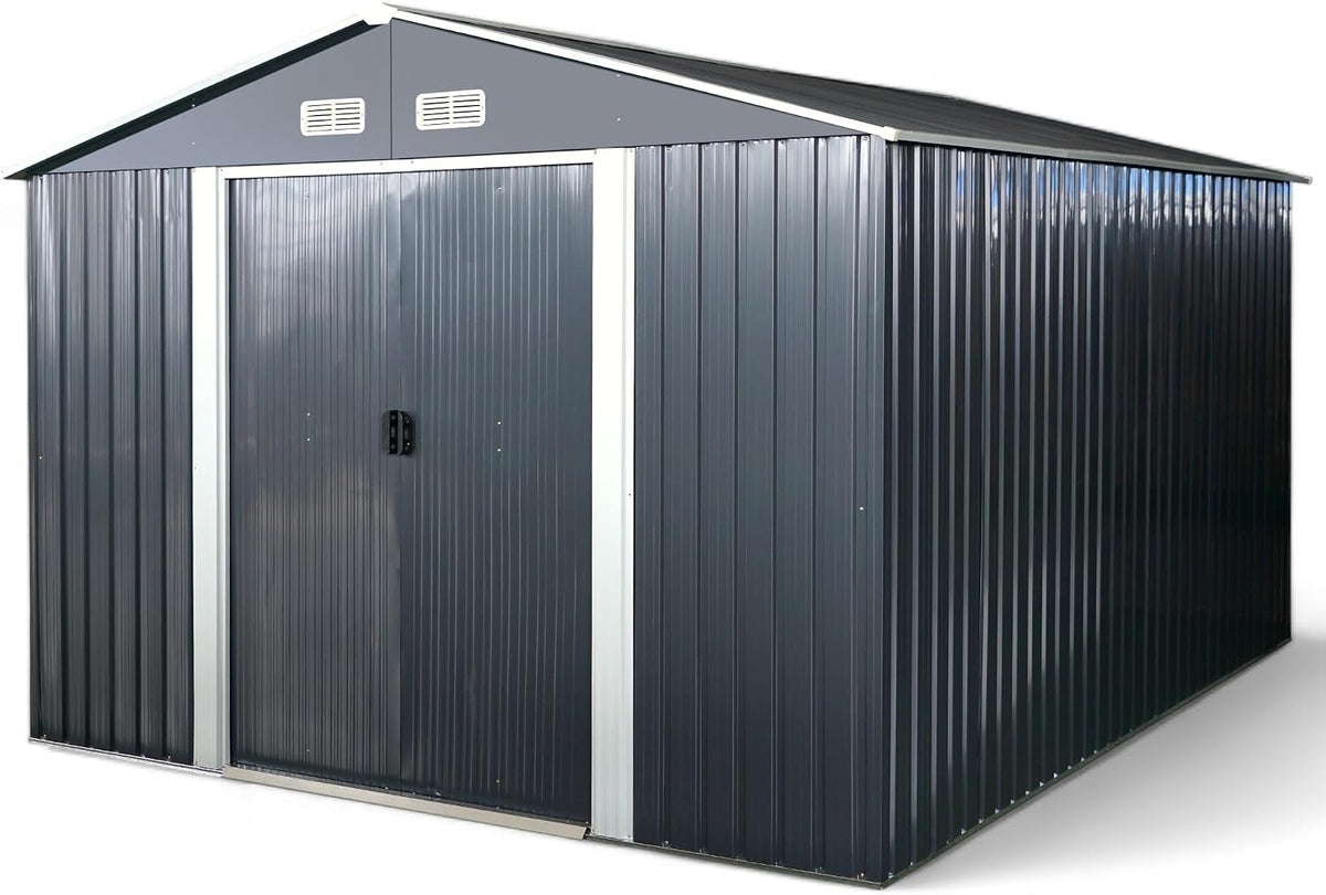 ASS ALEOS. Metall Gartenhaus, Geräteschuppen 11m² 367cm × 301cm × 214cm (BxTxH)