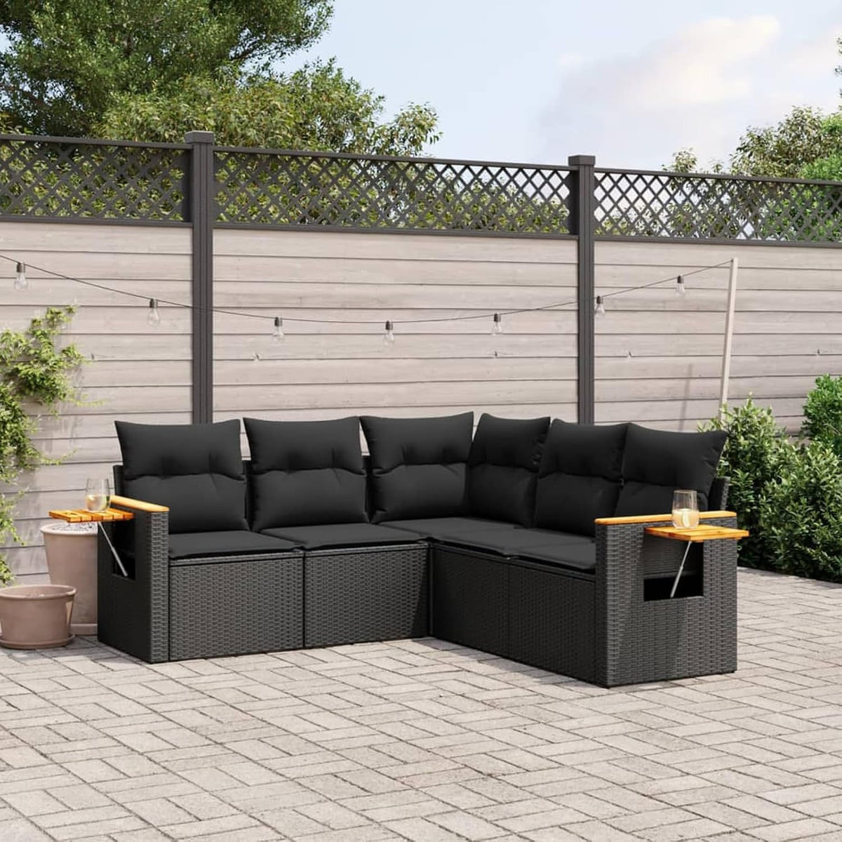 Sofa Balkon Ecklounge mit Stauraum Gartenlounge Rattan Rattan
