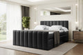 Boxspringbett, mit Matratze und Lattenrost, Topper, Fußteil, Polsterbett mit Bettkasten, Bett mit Stauraum H3- und H4- Matratze