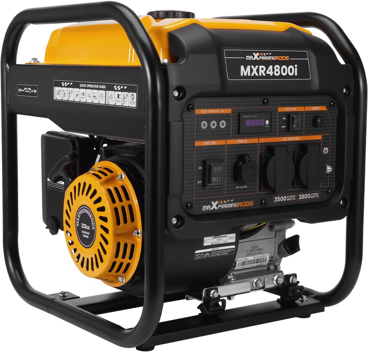 maXpeedingrods Stromgenerator,   3800W Inverter Stromgenerator Benzin mit Two 230V und