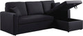 Sofa Eck, reversibel mit Schlaffunktion Alain - 221 × 145 × 85 cm - 3-Sitzer - Schwarz, habitat et jardin