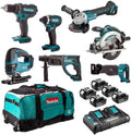 Makita Werkzeugsets, ENSEMBLE DE 7 MACHINES (DDF482 + DTD152 + DGA504 + DSS610 + DHR202 + DJR186 + DJV180) - DLX7013PT1