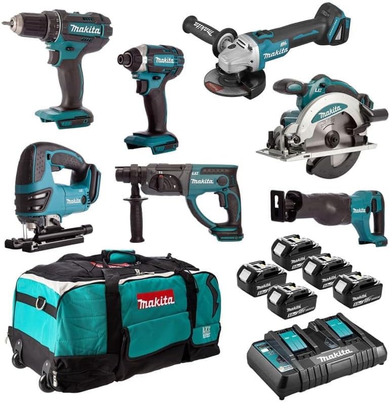 Makita Werkzeugsets, ENSEMBLE DE 7 MACHINES (DDF482 + DTD152 + DGA504 + DSS610 + DHR202 + DJR186 + DJV180) - DLX7013PT1