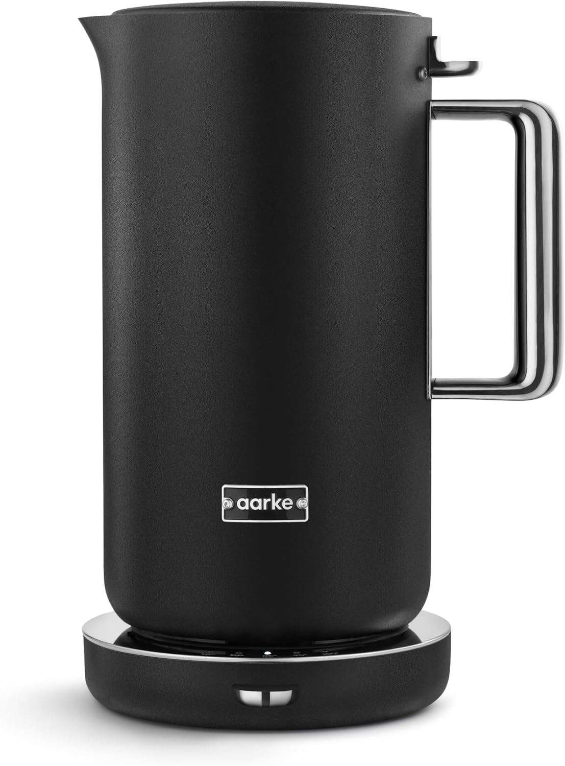 aarke Edelstahl- Wasserkocher, Mattschwarz, mehrere Temperatureinstellungen, 360°-Drehbasis, leises Kochen, tropffreier Ausguss