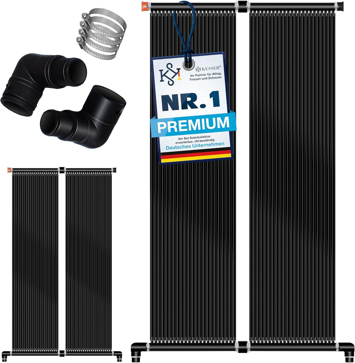 KESSER ® Solarkollektor Pool Heizung, 600 × 140 cm, Pool Zubehör, Wärmepumpe Pool, Solar Poolheizer für Pools bis 48.000L, UV-beständiger Kunststoff
