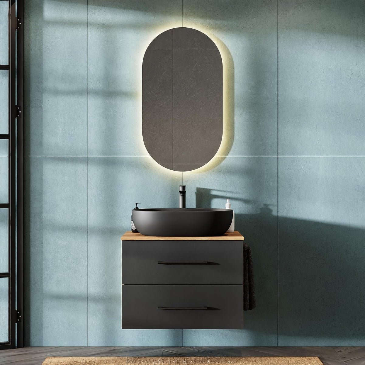 Unterschrank LUX Badmöbel Waschtisch, 70 cm hängend, Planetmöbel
