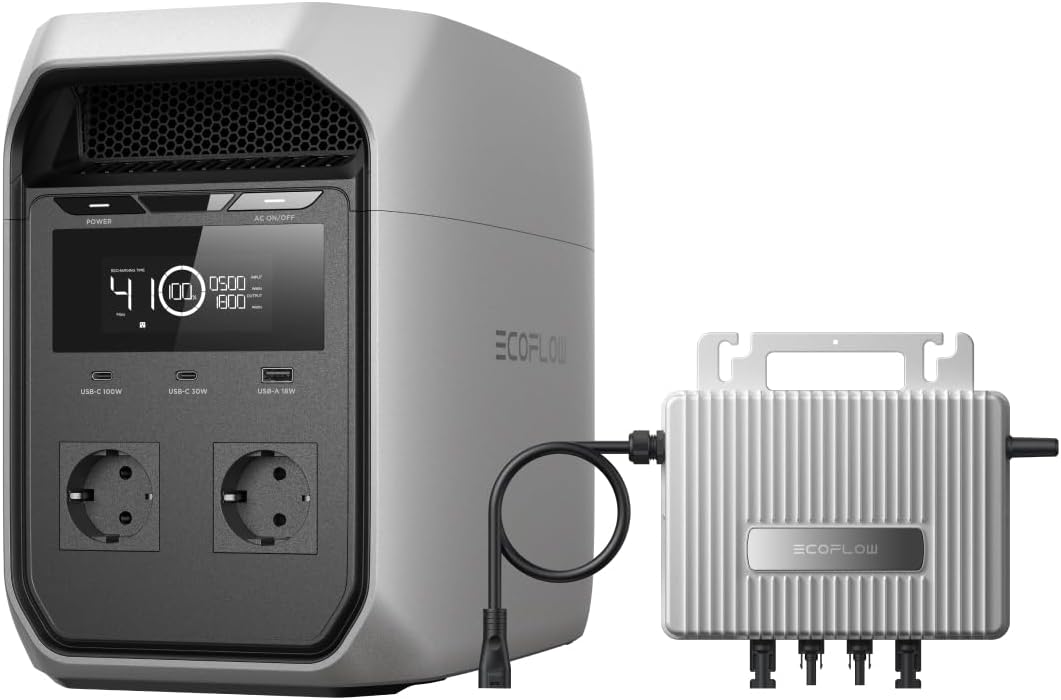 EF ECOFLOW DELTA 3 Classic Tragbare Powerstation, & STREAM Mikrowechselrichter