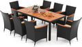 GIANTEX 8 8 Rattan Gartenmöbel Set Sitzgruppe Garten Lounge Stühle mit Tisch Rattan Lounge Möbel Outdoor Terrassenmöbel Balkonmöbel Set für Personen