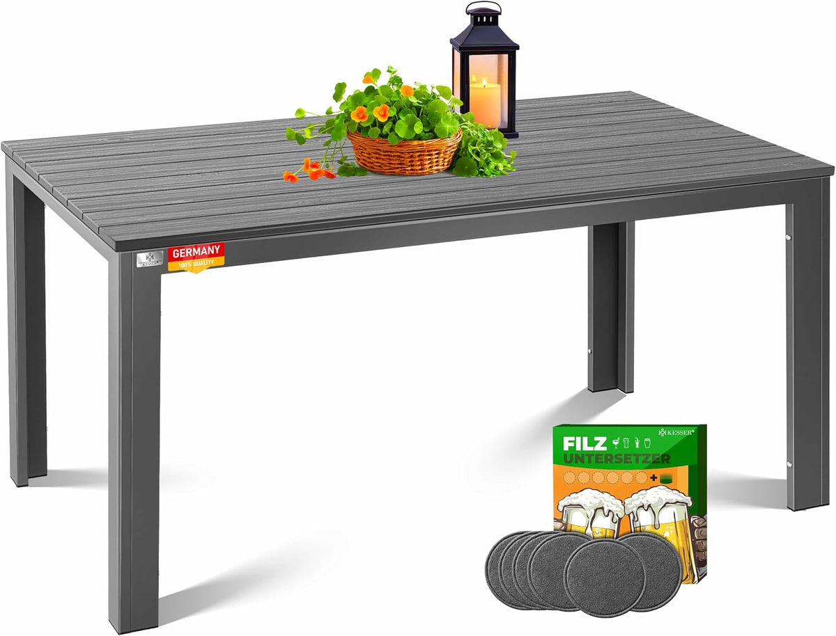 Esstisch 156x78cm 6 ® Gartentisch für bis Personen, Wetterfest & UV-Beständig, KESSER