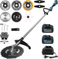 Vrietina 1380W Akku Rasentrimmer, für Makita Akku, Freischneider mit 2 × 4Ah Akkus