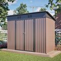 Su & Chan Legence Metall Gerätehaus, 242 × 126 × 182 cm mit Pultdach und Tür, wetterfester Geräteschuppen mit 2 Belüftungsgittern und Bodenrahmen