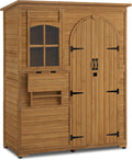 M MCombo Gartenschrank Geräteschuppen Holz Wetterfest Gartenhaus, Outdoor Wasserdicht Begehbar für Außenbereich Balkon Terrasse
