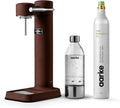 aarke 3 Carbonator Wassersprudler, aus Edelstahl im modernen Burgundy Finish mit BPA-freier 1L PET-Flasche + CO2 Zylinder