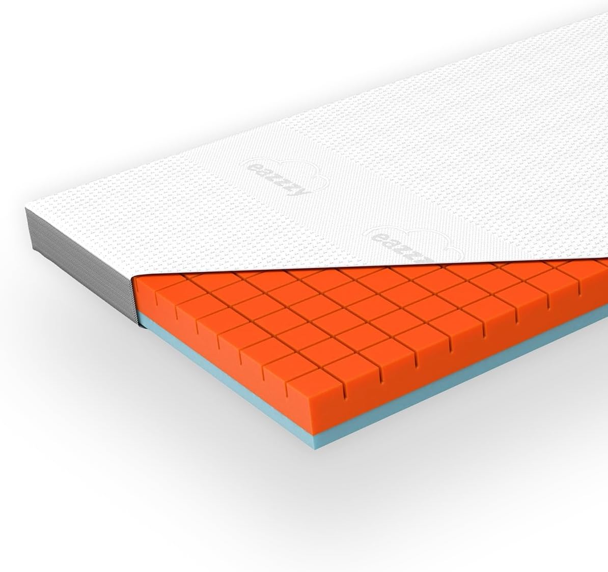 Genius eazzzy Premium Cube Topper, Höhe 9 cm ergonomischer Matratzentopper, 2 in 1 Wende-Topper mit Fester und weicher Seite