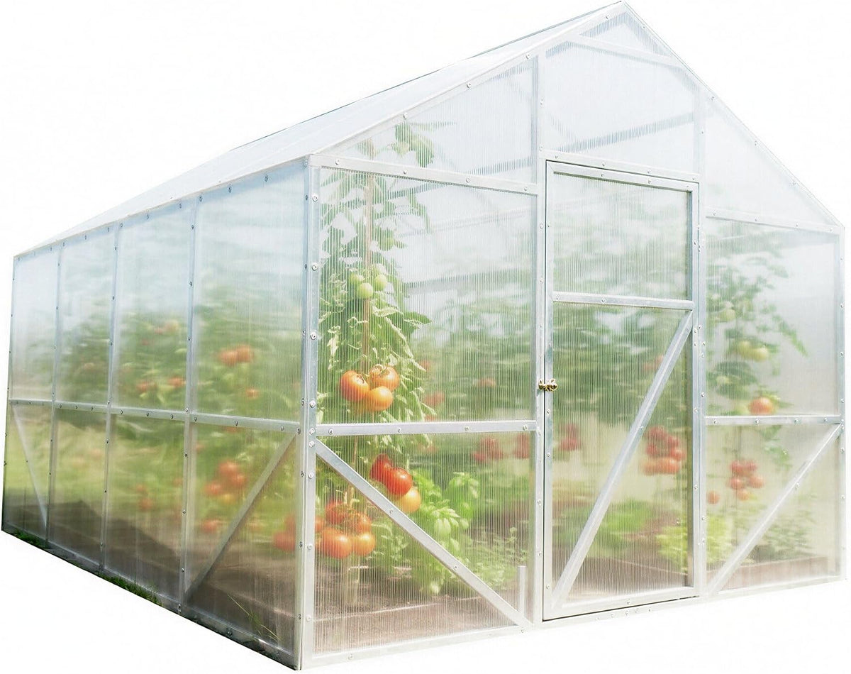 Euro Trade Line Victoria Stahl Gewächshaus, 300 × 400 × 250 cm, 6 mm HKP, mit Fundament