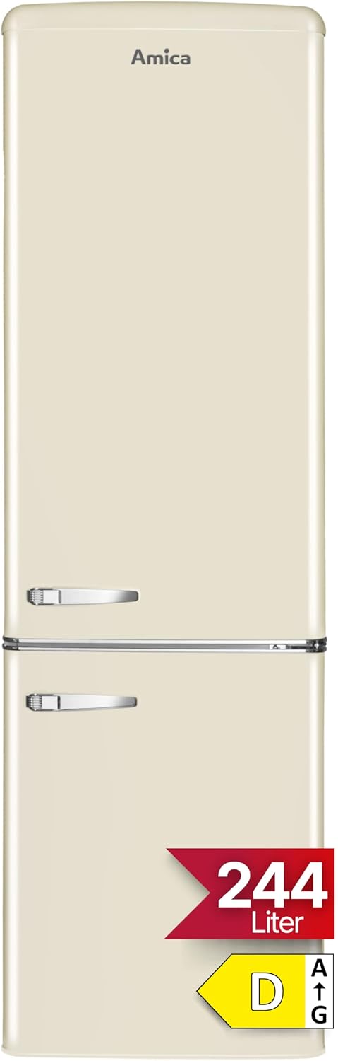 Amica Retro Kühl-Gefrierkombination, 244L 181 × 55 × 61, 5cm KGCR 387 101 B