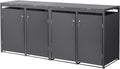 ML DESIGN modern living ML- Mülltonnenbox, 4er 240L, Mülltonnenverkleidung für 4 Mülltonnen, Müllbox wetterfest, Mülltonnenhaus aus Stahl