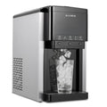 KLAMER Eiswürfelmaschine, 3-in-1 Ice Maker mit Crushed Ice, Wasserspender und Selbstreinigung