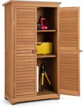 COSTWAY Gartenhaus, Gartenschrank Holz, Gerätehaus wetterfest, Geräteschuppen mit 3 herausnehmbaren Regalen