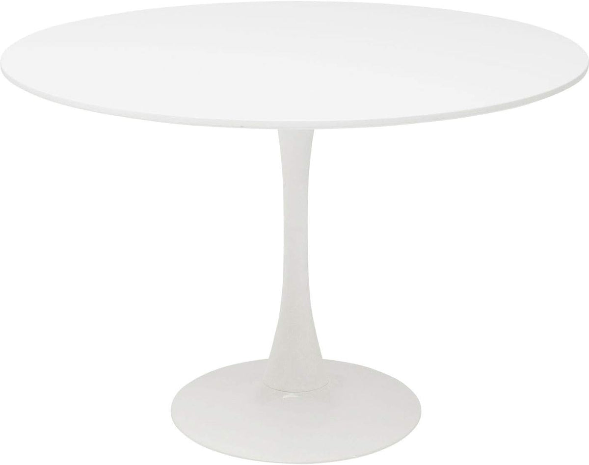 Esstisch, Design Tisch Schickeria, Weiß, 110cm Durchmesser, Platz für 4-6 Personen, moderner runder Esszimmertisch, Tischmöbel für Wohnzimmer