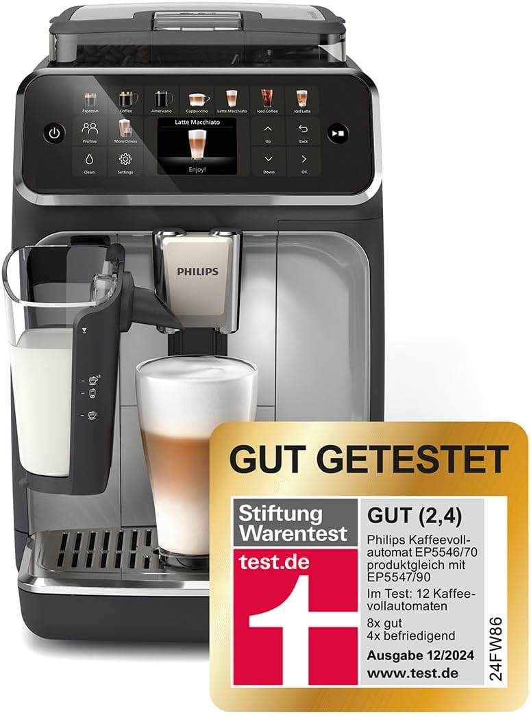 PHILIPS Kaffeevollautomat,   Kaffeevollautomat LatteGo 5500 Serie, Silber, 20