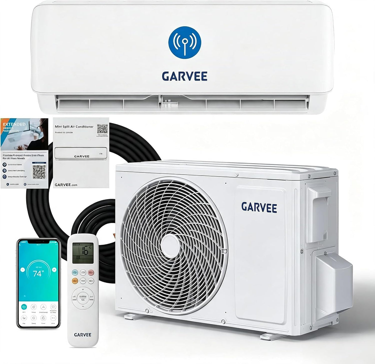 RBFGYIOP Split-Klimaanlage, Klimaanlage Split - 9000 BTU (2.7 kW), Inverter Klimagerät mit Heizfunktion, Kühlen A++/Heizen A++, WiFi & App, bis 70 qm