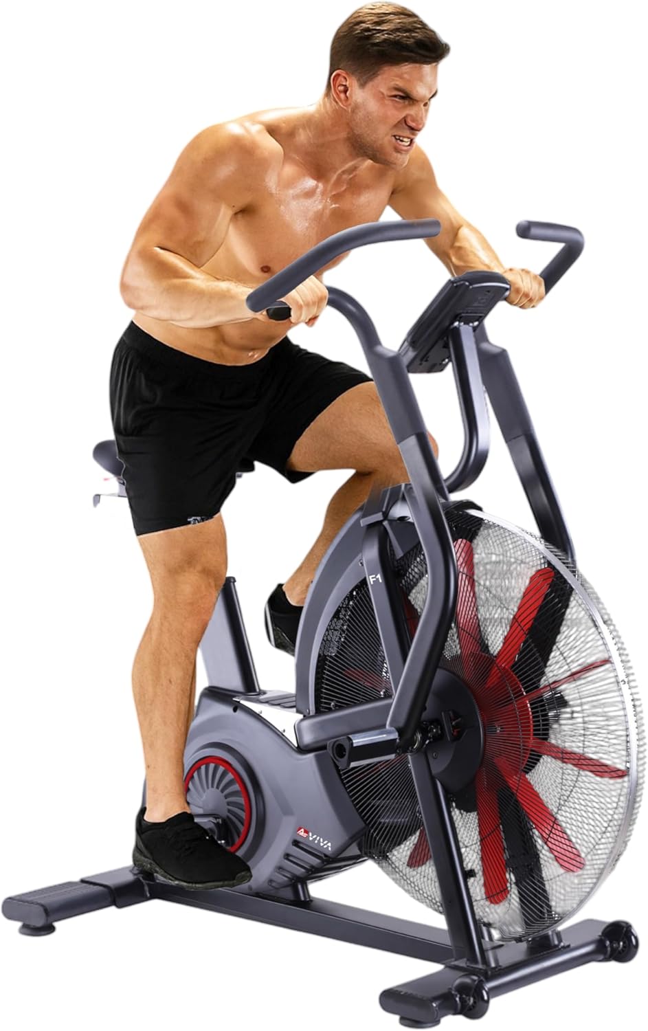 AsVIVA Fitnessbikes, F1 Air Bike, Heimtrainer & Crosstrainer mit Luftwiderstand, leise