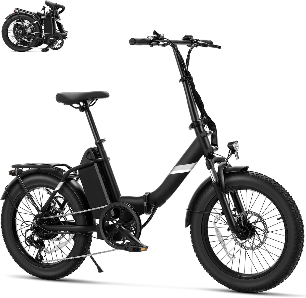 Touroll E-Bike-Akku, S2/S3 Pro E-Bike Klapprad, 20 * 3.0/4.0 Zoll Fat Tire Elektrofahrrad, 250W, 36V/48V 13Ah/27Ah Akku bis 65-195km