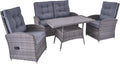 Gartenmöbel-Set, »Bailado« Lounge Set 4-TLG. Gartenset Gartengruppe Balkon Set aus Polyrattan inkl. Sitzkissen Gartenlounge Sitzgruppe, LC Garden