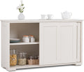Sideboard, Küchenschrank mit Schiebetüren & verstellbarem Ablage, Buffetschrank Aufbewahrungsschrank, Beistellschrank für Küche, Esszimmer, Wohnzimmer