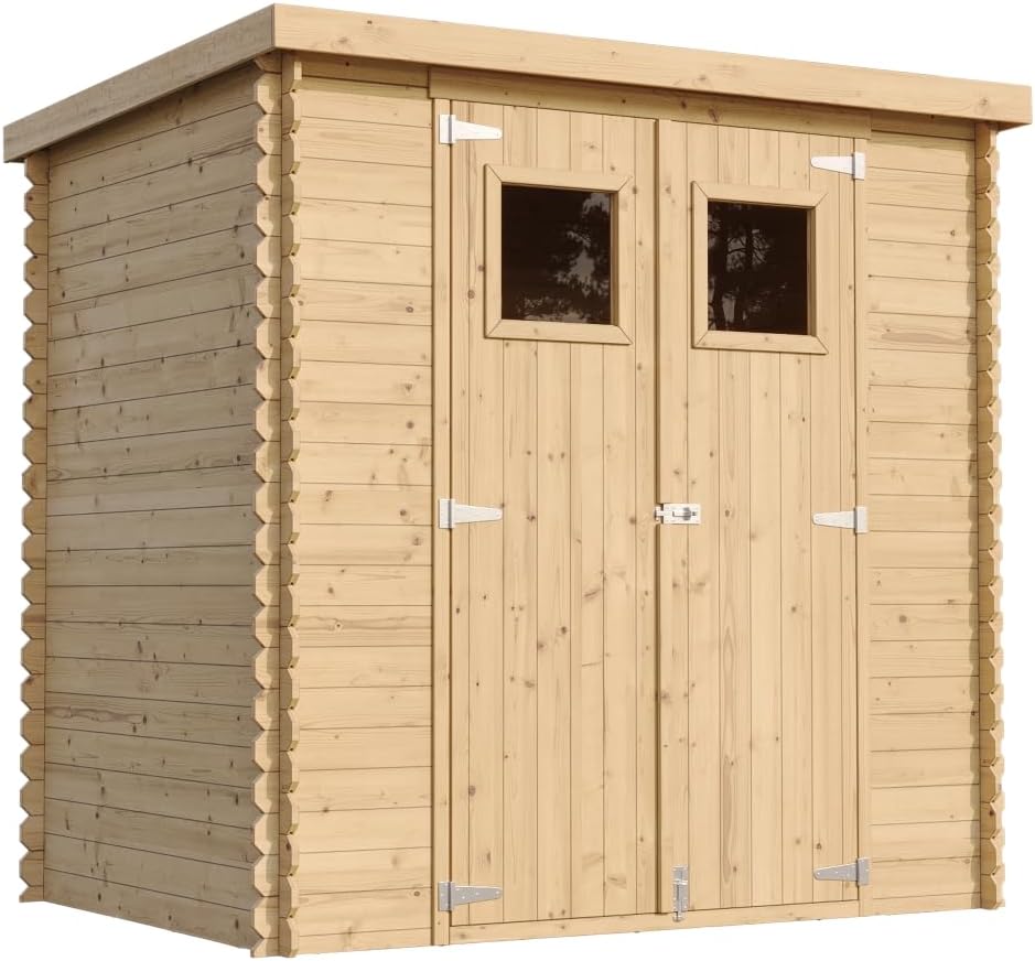 TIMBELA Gartenhaus,   M311 Holzhaus Gartenhaus - Gartenschuppen Holz B204xL142xH200 cm/ 2,22 m2 Lagerschuppen für Garten - Fahrrad Schuppen