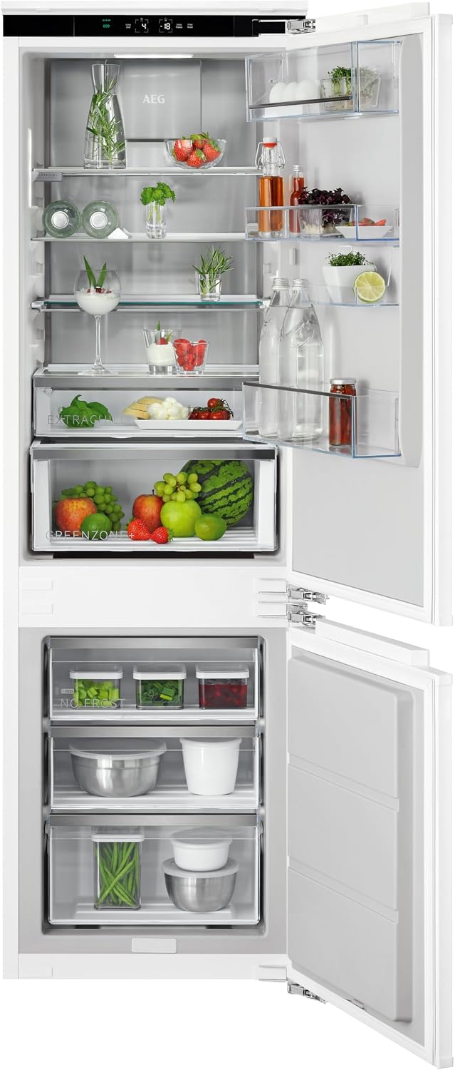 AEG Kühl-Gefrierkombination, Einbau-Kühl-Gefrier-Kombination 178cm, Serie 8000 360°Cooling: optimale Luftfeuchtigkeit & Zirkulation